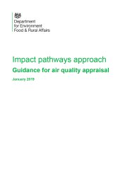 Impact pathways approach - guidance for air quality appraisal