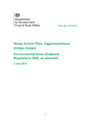 Noise action plan: agglomerations (urban areas). Environmental Noise (England) Regulations 2006, as amended