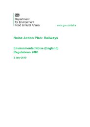 Noise action plan: railways. Environmental Noise (England) Regulations 2006