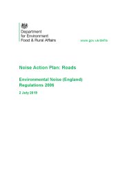 Noise action plan: roads. Environmental Noise (England) Regulations 2006