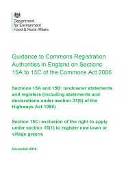 Guidance to commons registration authorities in England on sections 15A to 15C of the Commons Act 2006. Version 7