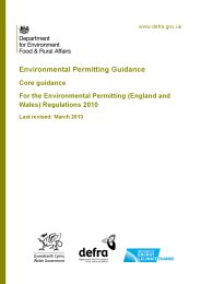 Environmental permitting guidance - core guidance. For the Environmental Permitting (England and Wales) Regulations 2010 - revised March 2013