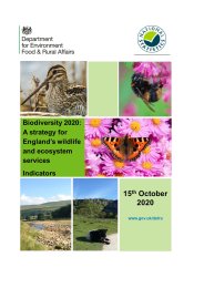 Biodiversity 2020: a strategy for England's wildlife and ecosystem services. Indicators