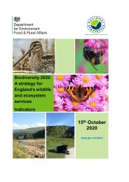 Biodiversity 2020: a strategy for England's wildlife and ecosystem services. Indicators