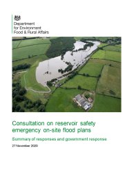 Consultation on reservoir safety emergency on-site flood plans - summary of responses and government response. 27 November 2020