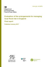 Evaluation of the arrangements for managing local flood risk in England. Final report