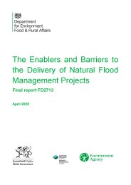 Enablers and barriers to the delivery of natural flood management projects. Final report
