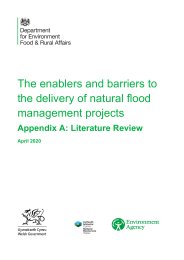 Enablers and barriers to the delivery of natural flood management projects. Appendix A: literature review
