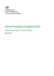 Rural proofing in England 2020. Delivering policy in a rural context