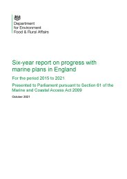 Six-year report on progress with marine plans in England (for the period 2015-2021)