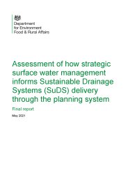 Assessment of how strategic surface water management informs Sustainable Drainage Systems (SuDS) delivery through the planning system. Final report