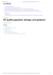 Guidance. Air quality appraisal: damage cost guidance