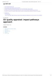 Guidance. Air quality appraisal: impact pathways approach