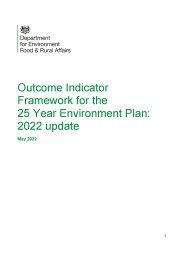 Outcome indicator framework for the 25 year environment plan: 2022 update
