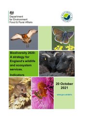 Biodiversity 2020: a strategy for England's wildlife and ecosystem services. Indicators (Revised March 2022)