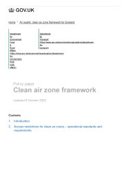 Clean air zone framework