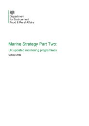 Marine strategy part two: UK updated monitoring programmes