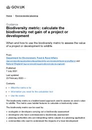 Biodiversity metric: calculate the biodiversity net gain of a project or development