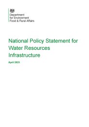 National policy statement for water resources infrastructure