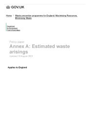 Annex A: estimated waste arisings