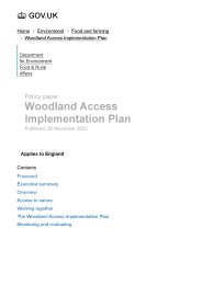 Woodland access implementation plan