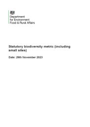 Statutory biodiversity metric (including small sites)