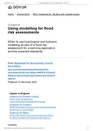 Using modelling for flood risk assessments
