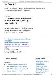 Protected sites and areas: how to review planning applications