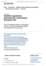 Habitats regulations assessments: protecting a European site