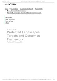 Protected landscapes targets and outcomes framework