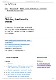 Statutory biodiversity credits