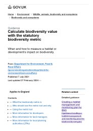 Calculate biodiversity value with the statutory biodiversity metric