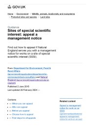 Sites of special scientific interest: appeal a management notice