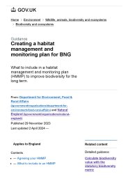 Creating a habitat management and monitoring plan for biodiversity net gain