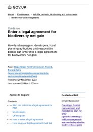 Enter a legal agreement for biodiversity net gain