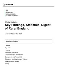 Key findings, statistical digest of rural England