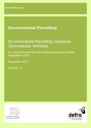 Environmental permitting guidance. Groundwater activities. For the Environmental Permitting (England and Wales) Regulations 2010