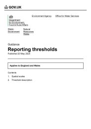 Reporting thresholds