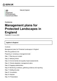 Management plans for protected landscapes in England