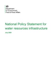 National policy statement for water resources infrastructure