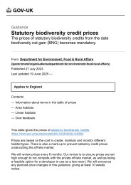 Statutory biodiversity credit prices