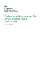 Environmental improvement plan annual progress report. April 2024 to March 2025