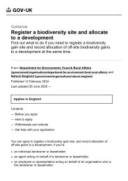 Register a biodiversity site and allocate to a development