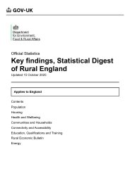 Key findings, statistical digest of rural England