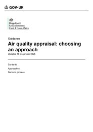 Air quality appraisal: choosing an approach