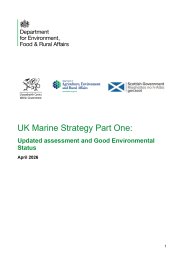 UK marine strategy part one. Updated assessment and good environmental status