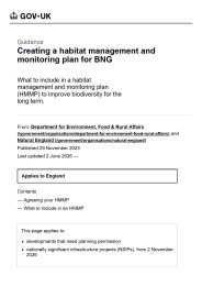 Creating a habitat management and monitoring plan for biodiversity net gain