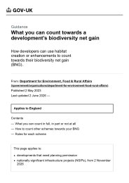 What you can count towards a development's biodiversity net gain (BNG)