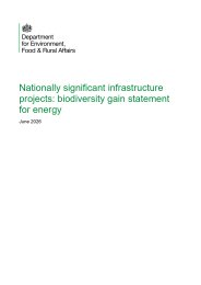 Nationally significant infrastructure projects: biodiversity gain statement for energy