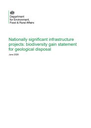 Nationally significant infrastructure projects: biodiversity gain statement for geological disposal